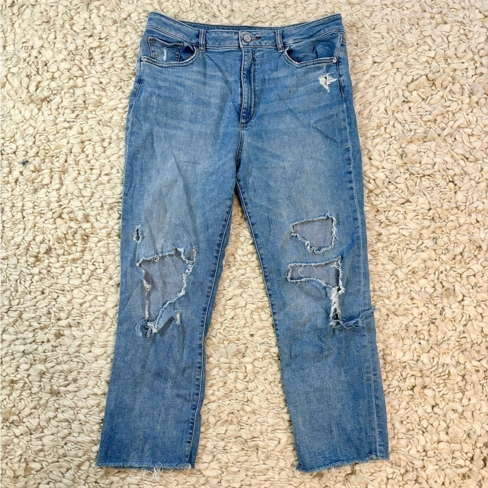 DL 1961 straight distressed jeans